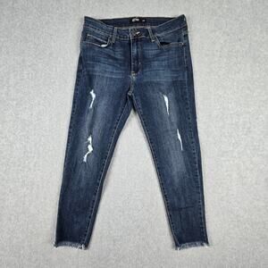 Just Black Jeans Womens Size 31P Distressed Frayed Hem Skinny